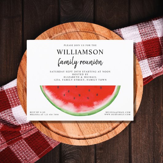 Summer Watermelon Family Reunion Invite Briefkaart