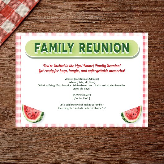 Summer Watermelon Family Reunion Kaart