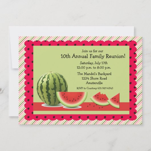 Summer Watermelon Invitation Kaart (Voorkant)