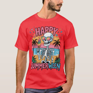 Summer Watermelon Jackolantern Happy Summerween Sk T-shirt