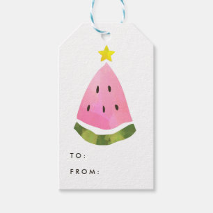Summer Watermelon Kerstmis - Label met cadeau Cadeaulabel