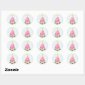Summer Watermelon Kerstmis Ronde Sticker (Vel)
