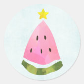 Summer Watermelon Kerstmis Ronde Sticker (Voorkant)