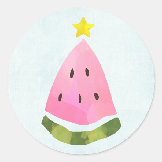 Summer Watermelon Kerstmis Ronde Sticker (Voorkant)