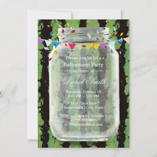 Summer Watermelon Mason Jar Retirement Party Kaart (Voorkant)