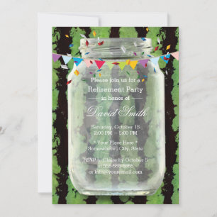 Summer Watermelon Mason Jar Retirement Party Kaart
