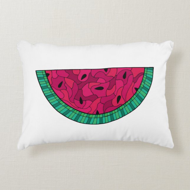 Summer Watermelon Mosaic Accent Kussen (Voorkant)