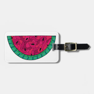 Summer Watermelon Mosaic Bagagelabel