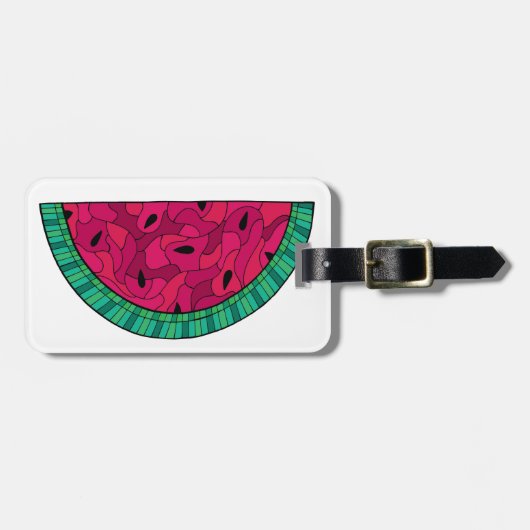 Summer Watermelon Mosaic Bagagelabel (Voorkant horizontaal)