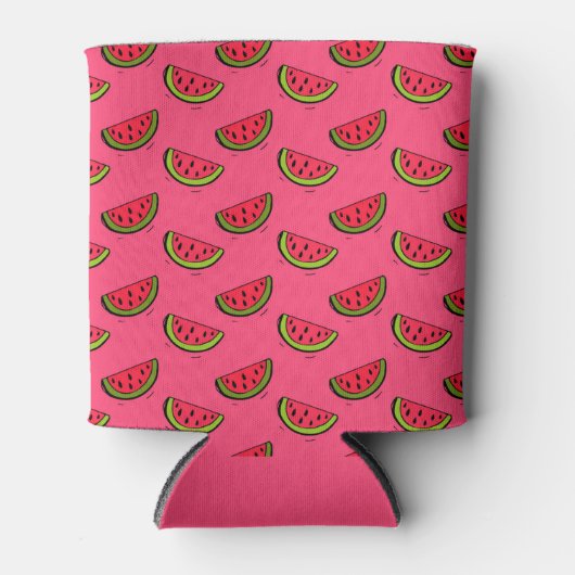 Summer Watermelon Pink Pattern Blikjeskoeler (Voorkant)