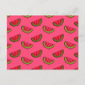Summer Watermelon Pink Pattern Briefkaart (Voorkant)