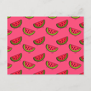 Summer Watermelon Pink Pattern Briefkaart