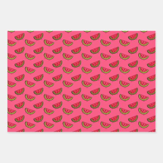 Summer Watermelon Pink Pattern Inpakpapier Vel (Voorkant 3)