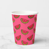 Summer Watermelon Pink Pattern Papieren Bekers (Achterkant)