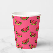 Summer Watermelon Pink Pattern Papieren Bekers (Voorkant)