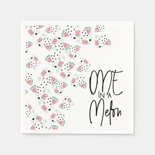 Summer Watermelon Seed Swirl Illustration Party Servet (Voorkant)