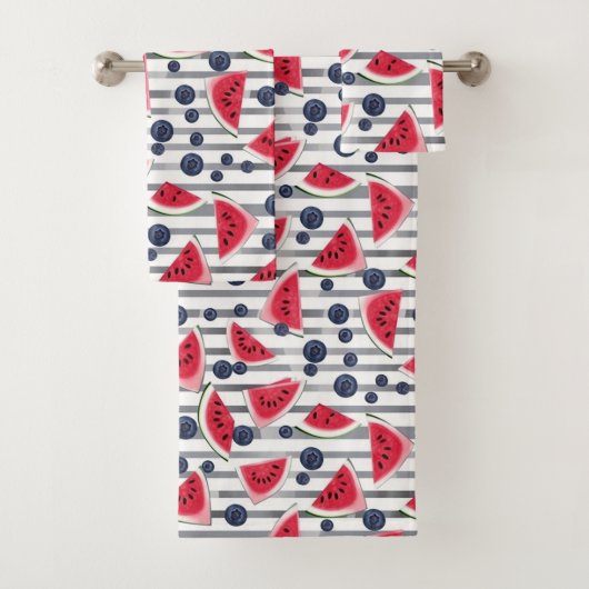 Summer Watermelon Stripes Bad Handdoek (Insitu)
