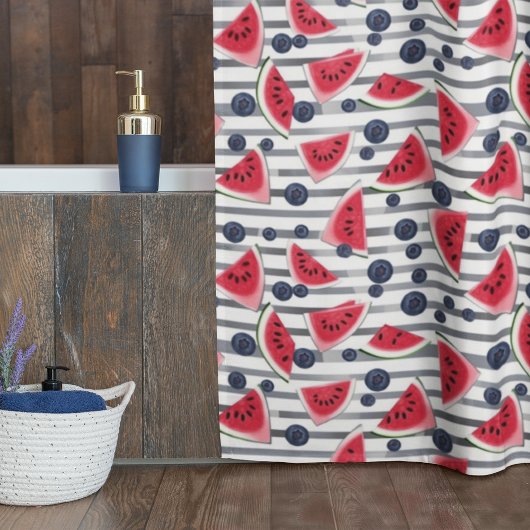 Summer Watermelon Stripes Douchegordijn