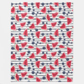 Summer Watermelon Stripes Fleece Deken (Voorkant)