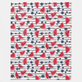 Summer Watermelon Stripes Fleece Deken
