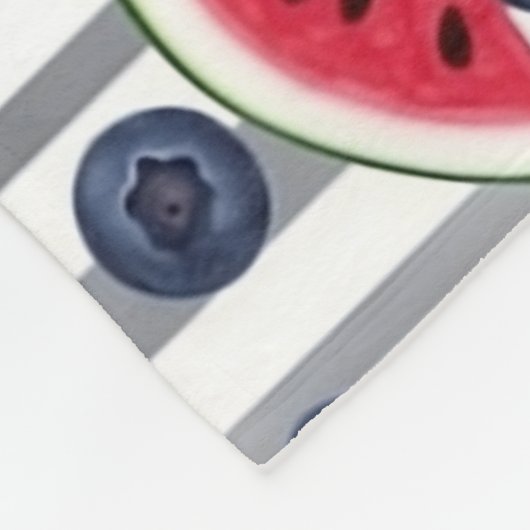 Summer Watermelon Stripes Fleece Deken (Hoek)
