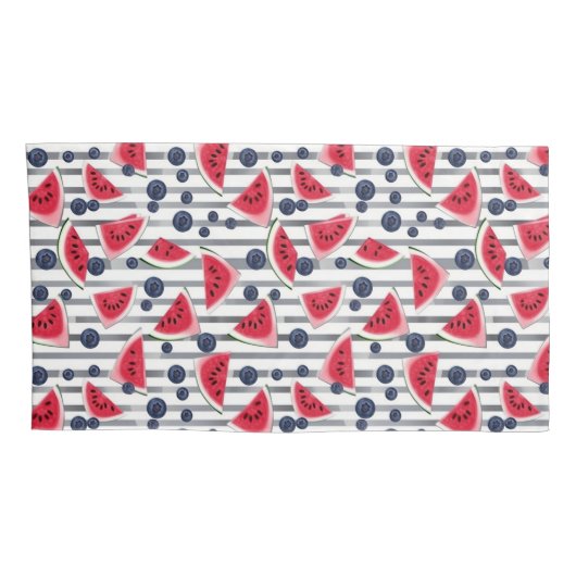 Summer Watermelon Stripes Kussensloop (Achterkant-Rechts)