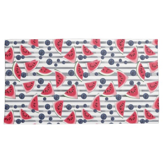 Summer Watermelon Stripes Kussensloop (Voorkant-Rechts)