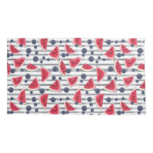 Summer Watermelon Stripes Kussensloop (Achterkant-Links)