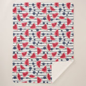 Summer Watermelon Stripes Sherpa Deken (Voorkant)