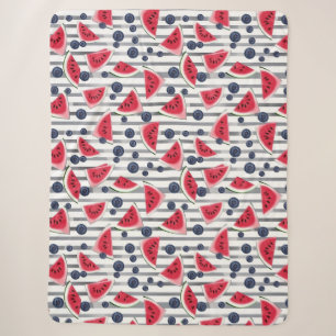 Summer Watermelon Stripes Sherpa Deken