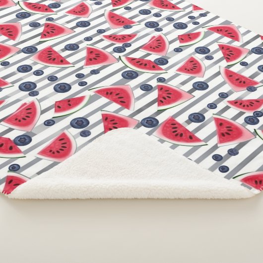 Summer Watermelon Stripes Sherpa Deken (3/4)