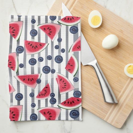 Summer Watermelon Stripes Theedoek (Quarter Fold)
