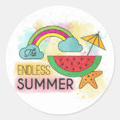 Summer Watermelon Sunshine Rainbow Sticker (Voorkant)