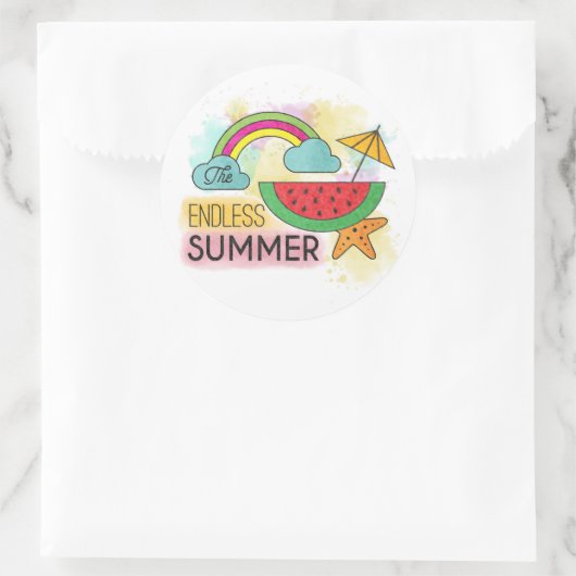 Summer Watermelon Sunshine Rainbow Sticker (Tas)