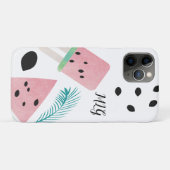 Summer Watermelon Tropical Leaf and Seeds Case-Mate iPhone Case (Achterkant (horizontaal))
