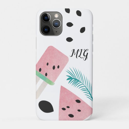 Summer Watermelon Tropical Leaf and Seeds Case-Mate iPhone Case (Achterkant)