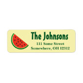 Summer Watermelon Yellow Return Address Labels (Voorkant)