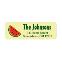 Summer Watermelon Yellow Return Address Labels