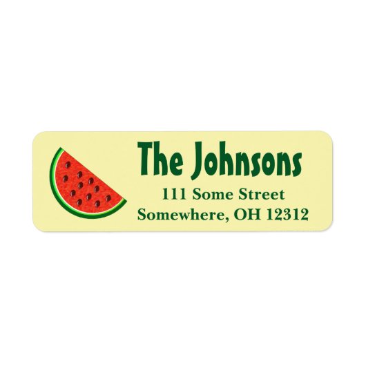 Summer Watermelon Yellow Return Address Labels (Voorkant)