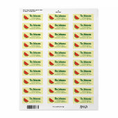Summer Watermelon Yellow Return Address Labels (Full Sheet)