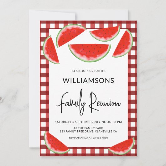 Summer Watermelons Family Reunion Kaart (Voorkant)