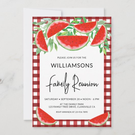 Summer Watermelons Family Reunion Kaart (Voorkant)