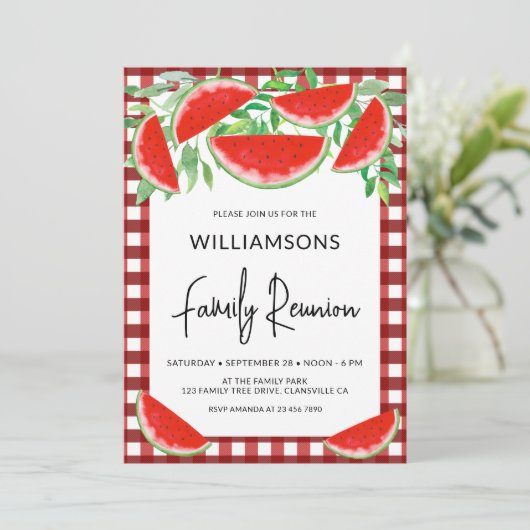Summer Watermelons Family Reunion Kaart (Staand voorkant)