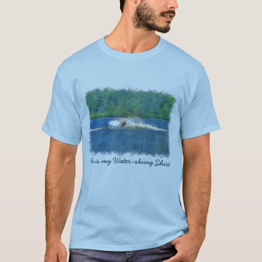 Summer Waterskiier en Lake T-shirt (Voorkant)
