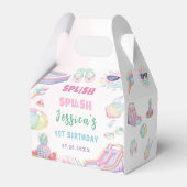 Summer Waterslide Girl Birthday Party Bedankdoosjes (Achterkant)