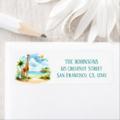 Summer Waterverf Giraffe Retouradres Etiket (Insitu)