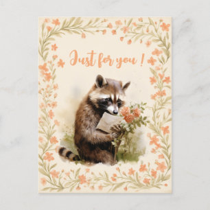 Summer Waterverf Raccoon - Voor jou - Briefkaart