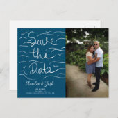 Summer Waves Beach Bewaar de datum Foto Briefkaart (Voorkant / Achterkant)