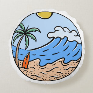Summer Waves Rond Kussen