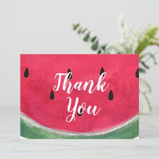 Summer Weddenschap Bedankt kaarten met watermeloen (Staand voorkant)